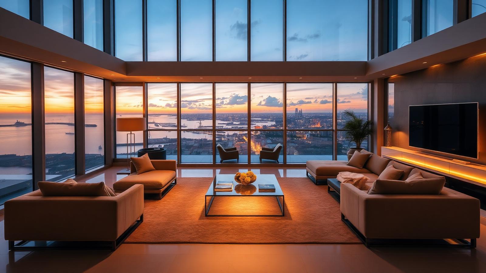 Cobertura de alto padrão com vista para o mar